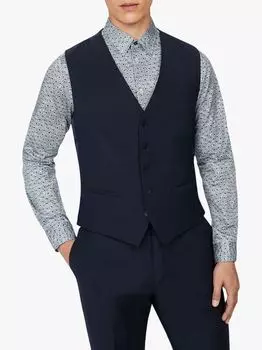 Панамский жилет из смесовой шерсти Ted Baker, синий