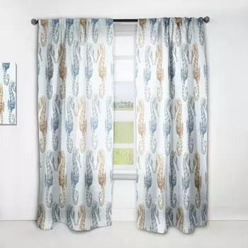 Панель для прибрежных штор Designart Costal Life Form XVII, синий