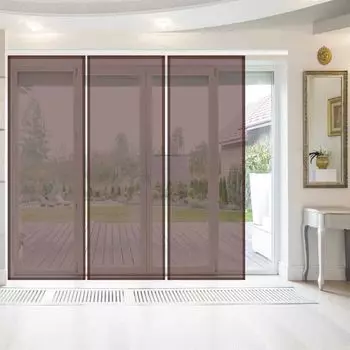 Панельная штора Bestlivings Елена, упаковка из 3 шт. (Ш x В), 60 x 260 см шоколадная, прозрачная однотонная раздвижная штора, в разных цветах, коричневый