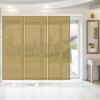 Панельная штора Bestlivings Елена, упаковка из 3 шт. (Ш x В), 60 x 260 см, включая аксессуары карамель, прозрачная однотонная раздвижная штора, в разных цветах, синий