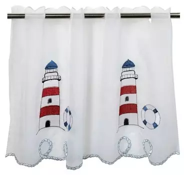 Панельная штора Delindo Lifestyle Bistrogardine LEUCHTTURM, 85x45 см, белый