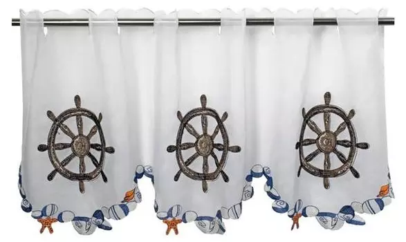 Панельная штора Delindo Lifestyle Bistrogardine Steuerrad, 115x45 см, белый