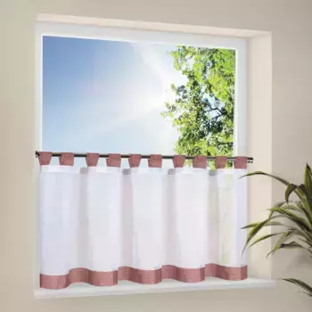 Панельная штора Happy Home «CARA», (1 шт.), ВхШ: 50х150, ткань «Сделано в Германии», белый/бордовый