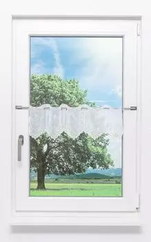 Панельная штора из LYSEL - цветок с блестящим камнем (Ш х В) 80см*18см зеленый/разноцветный