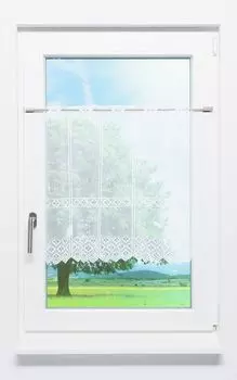 Панельная штора Lysel - дизайн клеверного листа (Ш х В) 148,5см * 60см белый/чисто-белый