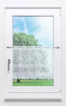 Панельная штора Lysel - дизайн клеверного листа (Ш х В) 162см * 45см белый/чисто-белый