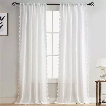 Панельная штора Lysel с декоративным цветком (Ш x В) 59,5см * 45см бежевый/светло-бежевый Koheim, белый