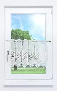 Панельная штора Lysel - Ветки фикуса (Ш х В) 199,5см*45см белый/сырой белый