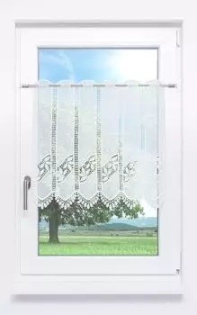 Панельная штора Lysel - Ветки фикуса (Ш х В) 94,5см*90см белый/сырой белый