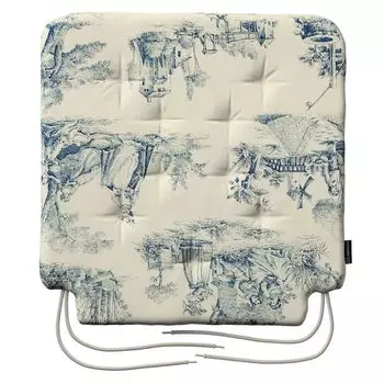 Панельная штора Lysel - Ветки фикуса (Ш х В) 252см*90см белый/сырой белый Dekoria, синий