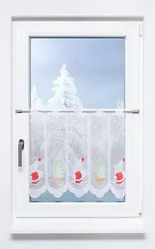 Панельная штора от Lysel - Дед Мороз с елкой (Ш х В) 154см*50см красно-зеленый, красный