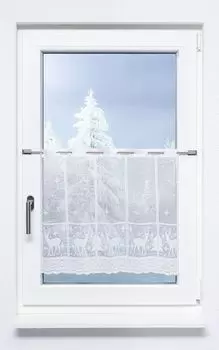 Панельная штора от Lysel - Олени в зимнем лесу (Ш х В) 75см*50см белая, белый