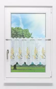 Панельная штора от Plauener Spitze - Цветочные мечты (Ш х В) 48см*45см желтый/бледно-желтый