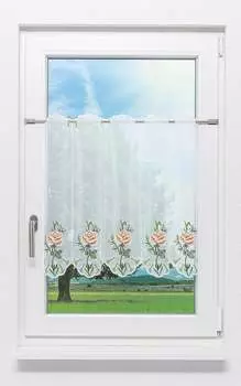 Панельная штора от Plauener Spitze - Rosenglck (Ш х В) 48,9см*60см оранжевый/оранжевый