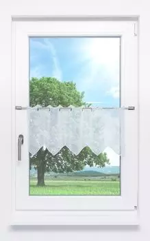 Панельная штора от Plauener Spitze - сотовый узор (Ш х В) 97,80см*30см белый/чисто-белый