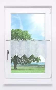 Панельная штора от Plauener Spitze - сотовый узор (Ш х В) 81,50см*30см белый/чисто-белый