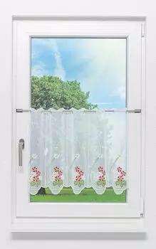 Панельная штора от Plauener Spitze - весенние цветы (Ш х В) 231см*50см красный/многоцветный