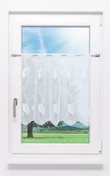 Панельная штора Plauener кружево круги и квадрат (Ш х В) 233,80см*50см белый/белый Plauener Spitze