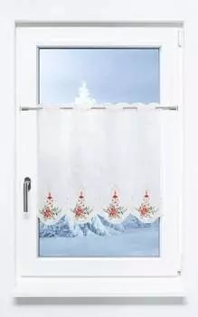 Панельная штора Plauener Spitze - Advent Light (Ш х В) 224см * 55см красный/красный