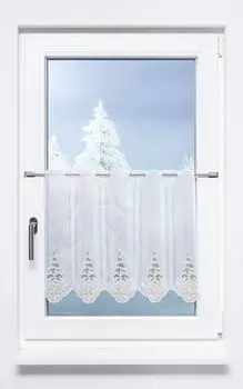 Панельная штора Plauener Spitze - Елка (Ш х В) 231см*50см зеленый/еловый