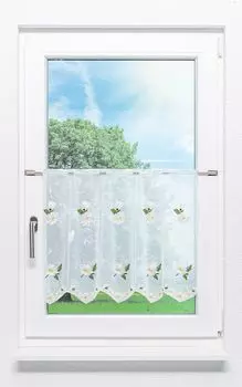 Панельная штора Plauener Spitze - Флора (Ш х В) 244.50см*49см зеленый/травяной зеленый