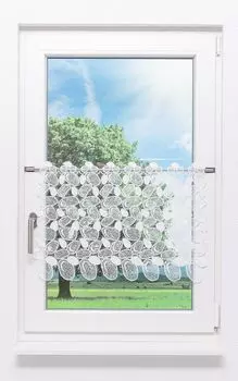 Панельная штора Plauener Spitze - галька (Ш х В) 112см*45см белая, белый