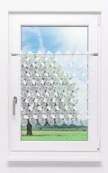 Панельная штора Plauener Spitze - галька (Ш х В) 256см*60см белая, белый