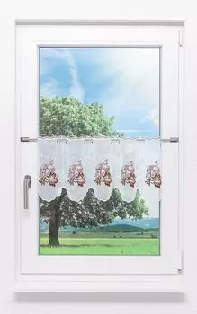 Панельная штора Plauener Spitze - гриб (Ш х В) 48,90см*30см коричневый/коричнево-зеленый