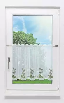 Панельная штора Plauener Spitze - кактусы (Ш х В) 162см*49см мох зеленый/зеленый