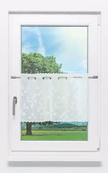 Панельная штора Plauener Spitze - круглая #1Ш (Ш х В) 140см*40см белая, белый