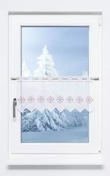 Панельная штора Plauener Spitze - ледяной кристалл (Ш х В) 57,40см*30см красный/чисто-красный