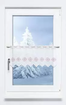 Панельная штора Plauener Spitze - ледяной кристалл (Ш х В) 73,80см*30см красный/чисто-красный