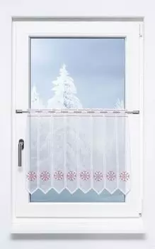 Панельная штора Plauener Spitze - ледяной кристалл (Ш х В) 254,20см*49см красный/чисто красный