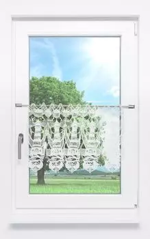 Панельная штора Plauener Spitze - Leuchtturmliebe (Ш х В) 192см*40см белый/сырой белый