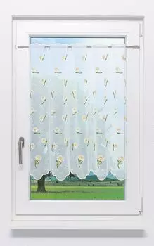 Панельная штора Plauener Spitze Marguerite (Ш х В) 114,1см*80см желтый/желто-зеленый