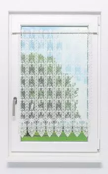 Панельная штора Plauener Spitze - медальон с цветком (Ш х В) 224см*90см белый