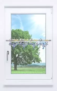 Панельная штора Plauener Spitze - морской бриз (Ш х В) 208см*18см синий/синий