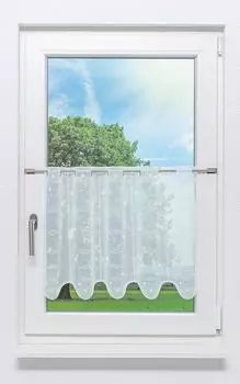 Панельная штора Plauener Spitze - мыльные пузыри (Ш х В) 80см*49см белый/белый