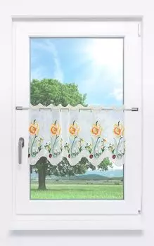 Панельная штора Plauener Spitze - нарцисс (Ш х В) 48см*35см оранжевый/оранжево-желтый