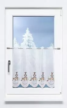 Панельная штора Plauener Spitze - олень палевый зимой (Ш х В) 160см*55см коричневый/коричневый