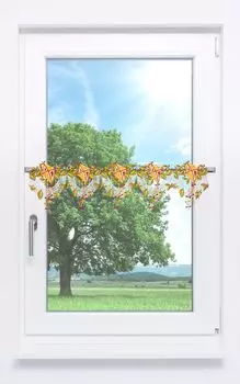 Панельная штора Plauener Spitze - осенний дракон (Ш х В) 240см*19см оранжевый/многоцветный