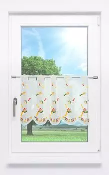 Панельная штора Plauener Spitze - осенняя гирлянда (Ш х В) 160см*40см желтый/разноцветный