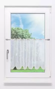 Панельная штора Plauener Spitze - перья (Ш х В) 48,6см*50см светлый слоновая кость/бежевый