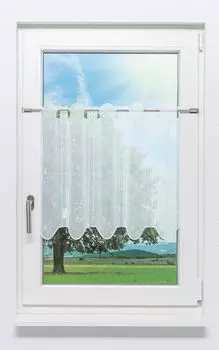 Панельная штора Plauener Spitze - Пламя (Ш х В) 65.60см * 55см бежевый/слоновая кость