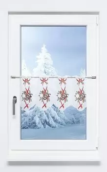 Панельная штора Plauener Spitze - пряник (Ш х В) 226,80см*30см красный/красно-коричневый