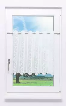 Панельная штора Plauener Spitze - Reigen (Ш х В) 140см*60см белая, белый