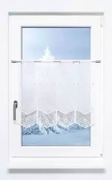 Панельная штора Plauener Spitze - снежные цветы (Ш х В) 224см*55см золото/золото-белый