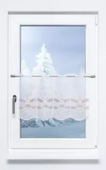 Панельная штора Plauener Spitze - современное дерево (Ш х В) 228,20см*40см зеленый/зелено-красный