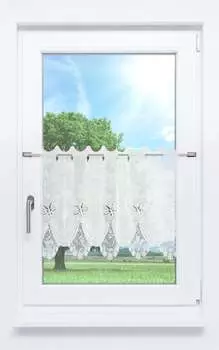 Панельная штора Plauener Spitze - Тамар (Ш х В) 96см*47см белый/сырой белый