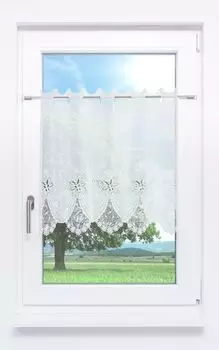 Панельная штора Plauener Spitze - Тамар (Ш х В) 112см*63см белый/сырой белый